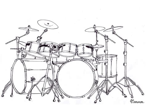 Drum Set Pencil Coloring Pages