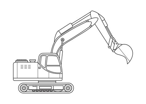 Hand drawn Vector illustration color children construction crawler excavator clipart 20044910 ...