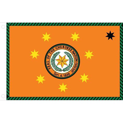 2ft. x 3ft. Cherokee Nation Flag with Heading and Grommets