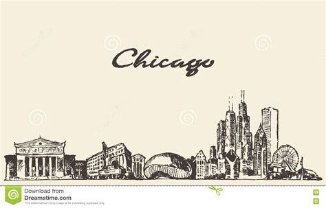 Chicago Skyline Outline Drawing at PaintingValley.com | Explore collection of Chicago Skyline ...