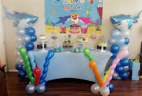 Baby Shark Doo Doo Doo Dessert table and Decor @Svjonespartyplanning Baby Shark Doo Doo, Dessert ...