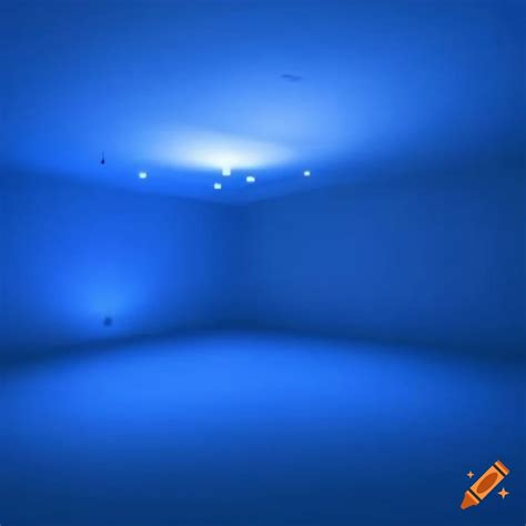 Minimalist white room with ice-blue lighting on Craiyon