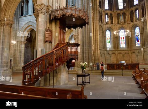 Pulpit inside St. Pierre Cathedral in Old Town Geneva, Switzerland ...