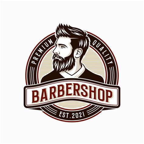 Vector vintage barber shop logo for your design. For Label, Badge, Sign or Advertising. Hipster ...