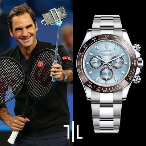 Roger Federer during the 2019 Hopman Cup while Roger was wearing a Rolex Cosmograph Daytona in ...