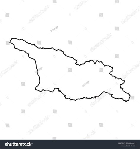 Outline Map Sakartvelo Georgia White Background Stock Vector (Royalty ...