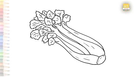 Celery drawings | Vegetable drawing tutorials | How to draw Celery step by step | #artjanag ...