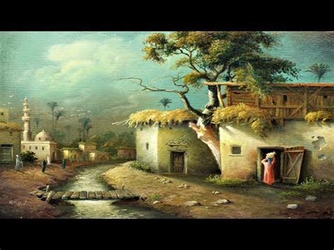 Oil Painting Landscape Egyptian Village By 4 Colors With Yasser Fayad - YouTube