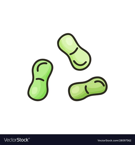 Streptococcus lactis color doodle bacteria icon Vector Image