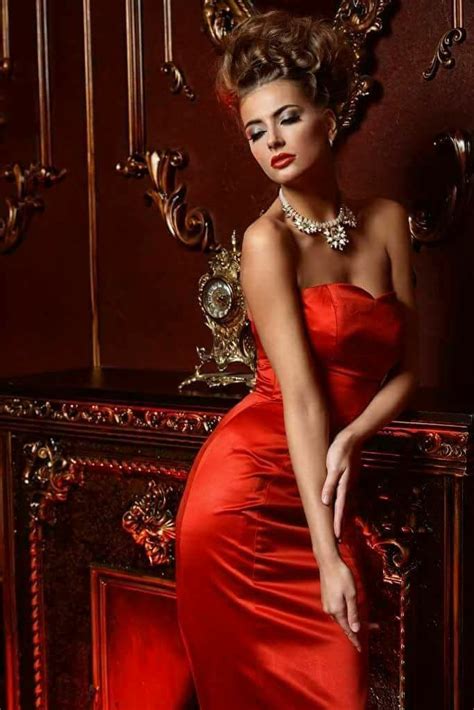 Pin by Dev on Red Lady | Strapless dress formal, Red evening dress, Red ...