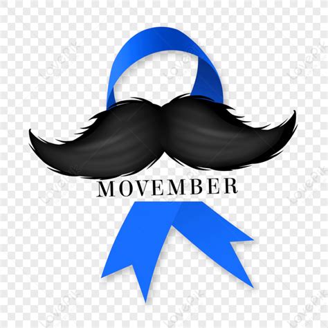 Movember Flat Blue Silk And Beard, Flat PNG, Movember PNG Image, Beard PNG PNG Transparent ...