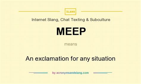 MEEP - An exclamation for any situation in Internet Slang, Chat Texting & Subculture by ...