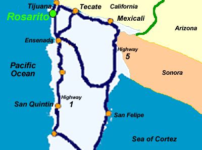 Rosarito Beach Driving Map