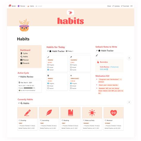 My Notion routines page — ellie gons