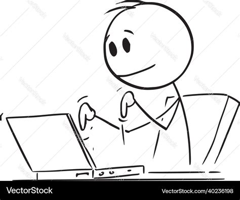 Creative person typing or working on computer Vector Image