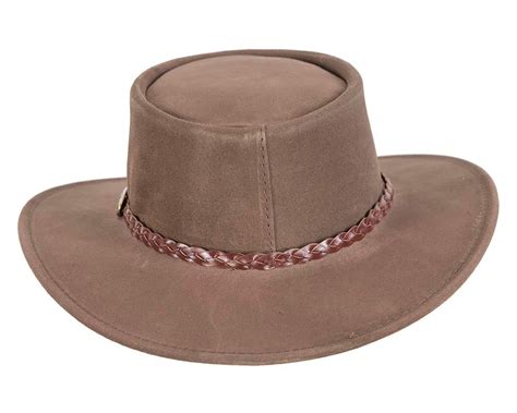 Brown Australian Leather Bush Outback Jacaru Hat Online in Australia | Hats From OZ