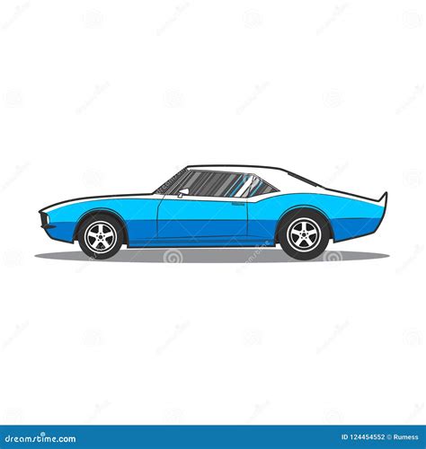 Vector American Muscle Car. Side View Stock Vector - Illustration of ...