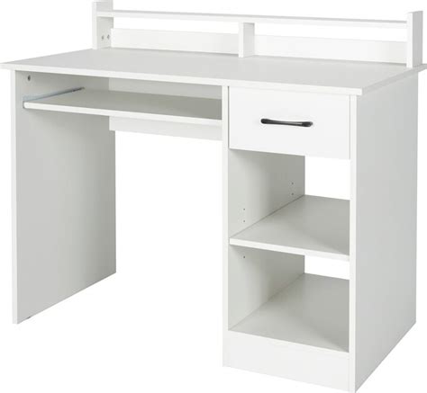 Wooden Computer Desk Home Office PC Laptop Desk with Storage Shelves ...