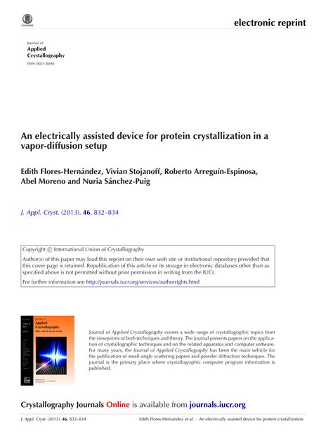 (PDF) An electrically assisted device for protein crystallization in a ...