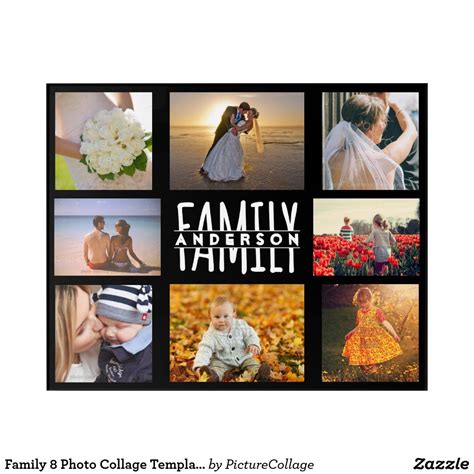 Family 8 Photo Collage Template Add Custom Name V2 Acrylic Print | Zazzle.com in 2021 | Photo ...