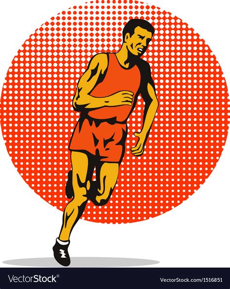 Marathon runner athlete running Royalty Free Vector Image