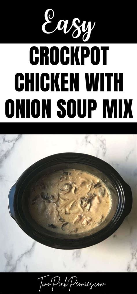 Crockpot Chicken with Onion Soup Mix {super easy recipe}