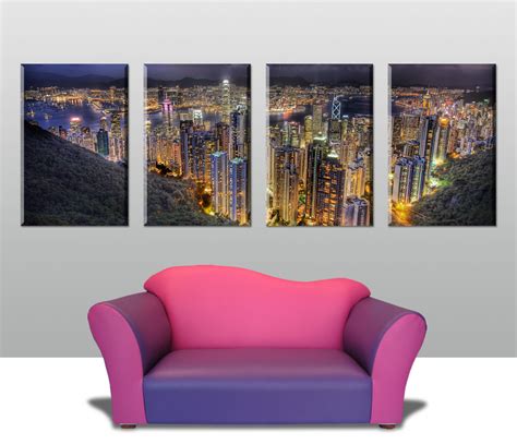 Hong Kong Split Panel - Canvas Prints Australia