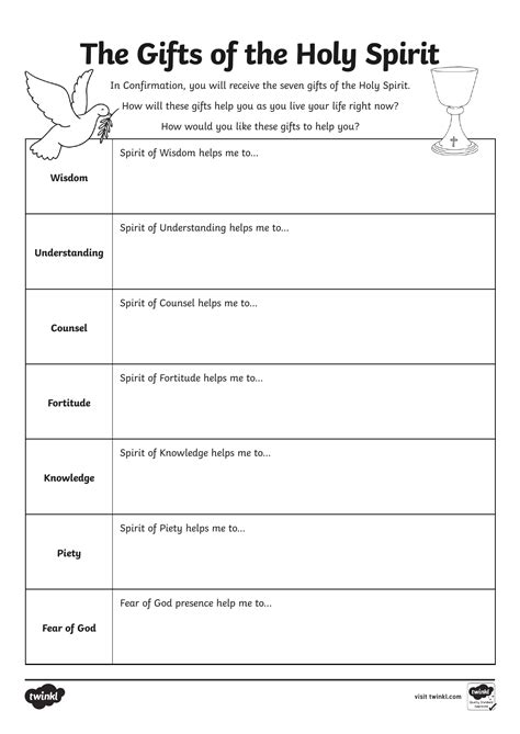 Holy Spirit Printable Activities