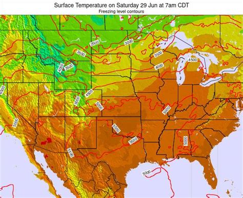 Oklahoma Surface Temperature on Sunday 08 Aug at 7pm CDT