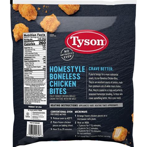 Tyson Chicken Bites, Boneless, Homestyle (64 oz) Delivery or Pickup Near Me - Instacart