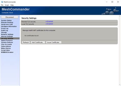 Verifying Intel® AMT Using MeshCommander