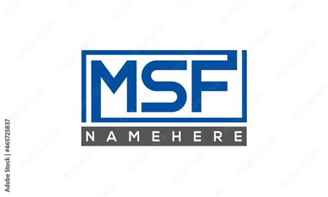 MSF Letters Logo With Rectangle Logo Vector Stock Vector | Adobe Stock