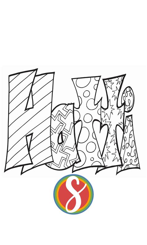 Free "Hatti" Name Coloring Page — Stevie Doodles