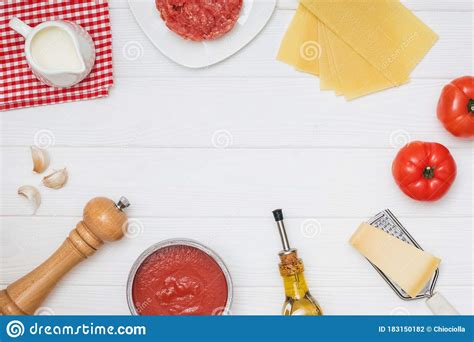 Ingredients for Making Traditional Lasagna. Stock Photo - Image of ...