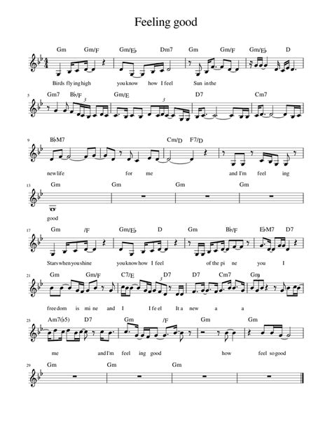 Feeling good Sheet music for Piano (Solo) | Musescore.com