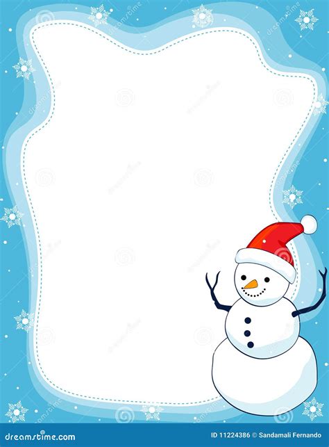 Snowman border / frame stock vector. Illustration of bordering - 11224386