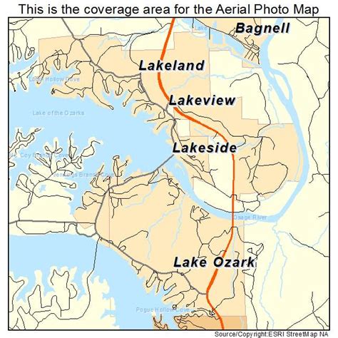 Aerial Photography Map of Lake Ozark, MO Missouri