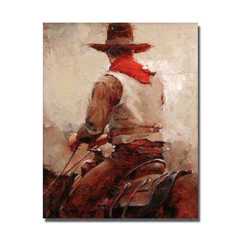 100 handpainted canvas oil painting framed west cowboy pop art painting ...