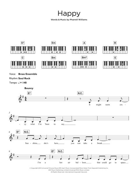 Happy Sheet Music | Pharrell Williams | Keyboard (Abridged)