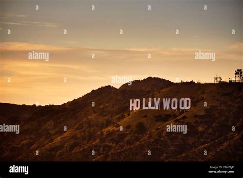 View From Hollywood Sign At Night