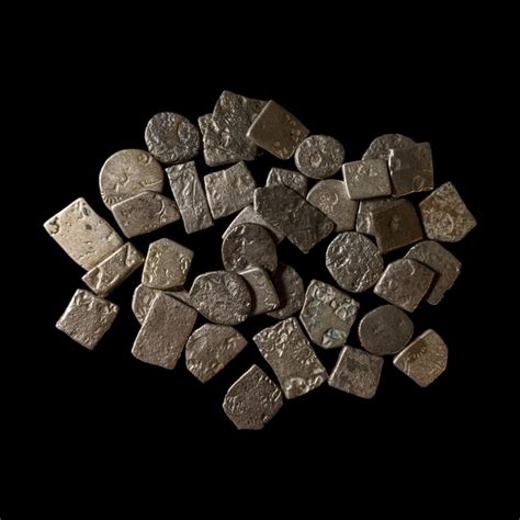 Mauryan Empire Punch Mark Coins - 322 BC - India - History Hoard