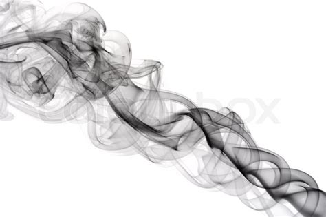 Black smoke on the white background | Stock image | Colourbox