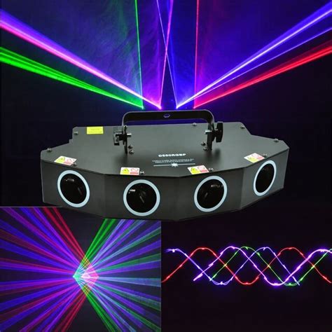 New 4 lens 550mW RGBP LED Laser Light DMX Laser Beam Effect Projector for Disco DJ Stage ...