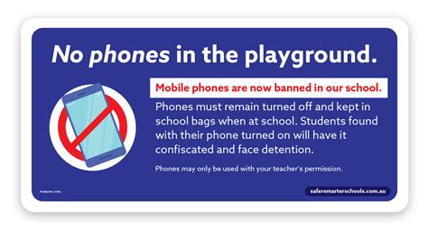 No Phones in school - Safer Smarter School Signs Australia