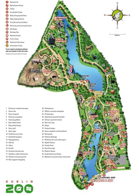 Dublin zoo map - Map of Dublin zoo (Ireland)