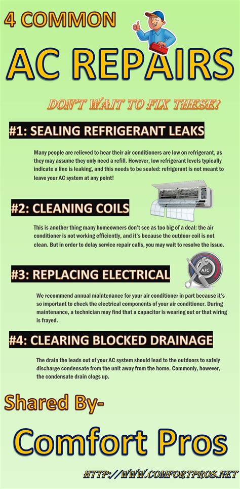 the four common ac repairs info sheet