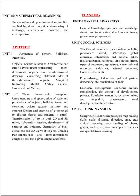 JEE Main 2023 Paper 2B (B.Planning) Syllabus (PDF) - Download Here