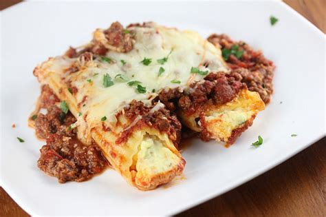 Manicotti with Meat Sauce Recipe - BlogChef