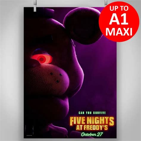 FIVE NIGHTS AT Freddy's (2023) Freddy Fazbear movie poster, large A1/A2 ...