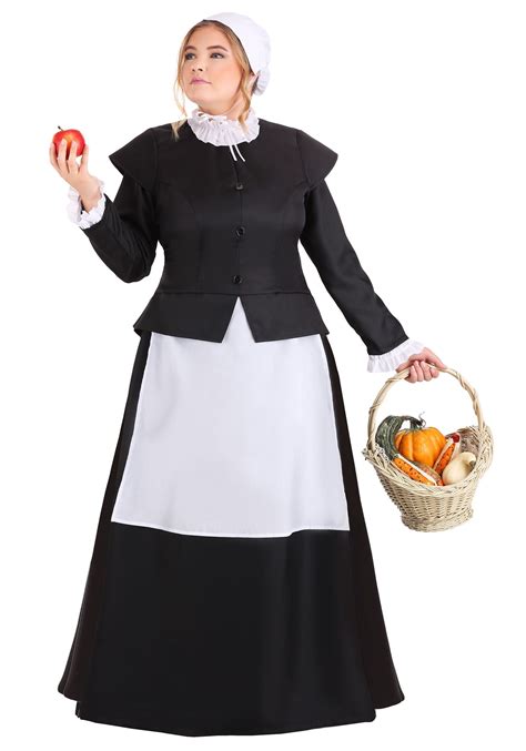 Women's Thankful Pilgrim Plus Size Costume | Historical Costumes